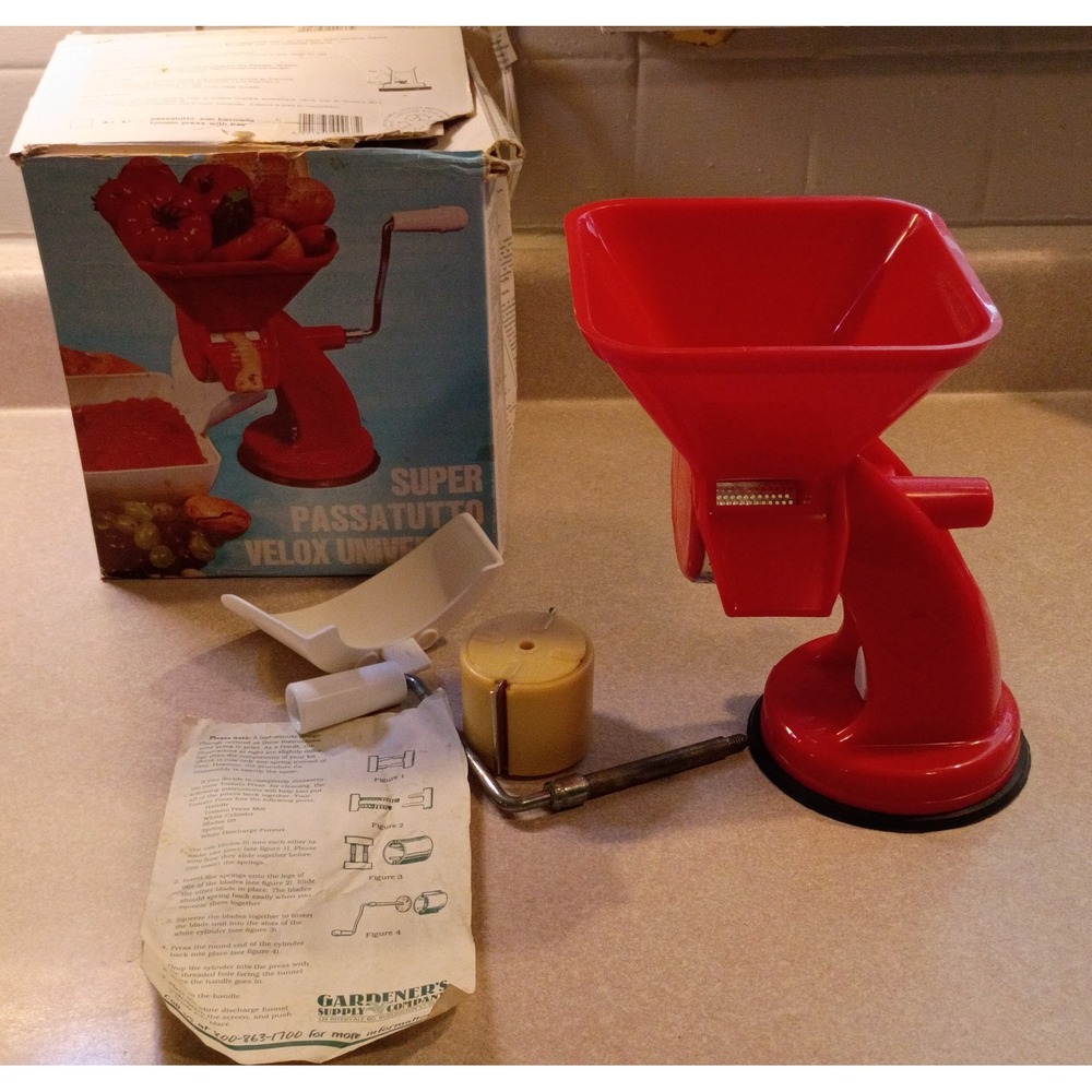 Gardener's Supply Super Passatutto Velox Universal Italian Tomato Press Red